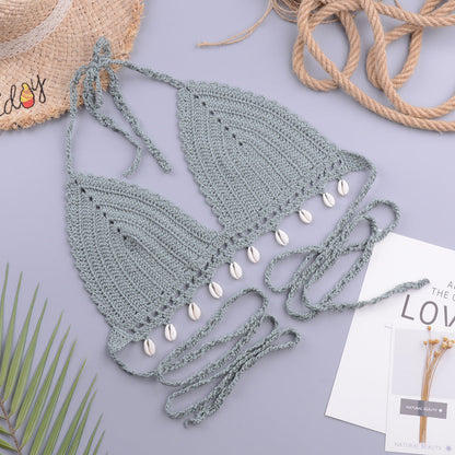 Internet Shell Bikini Tied Top Women Triangle Shorts