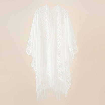 Lace Large Shawl Leaky Lace Cardigan Sun Protection Clothing Beach Cover Up Sun Protection Shawl