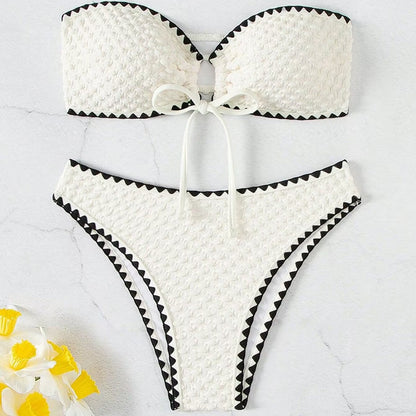 Bikini Swimsuit Sexy Split White Women Swimsuit Bikini Printed Swimming Sets