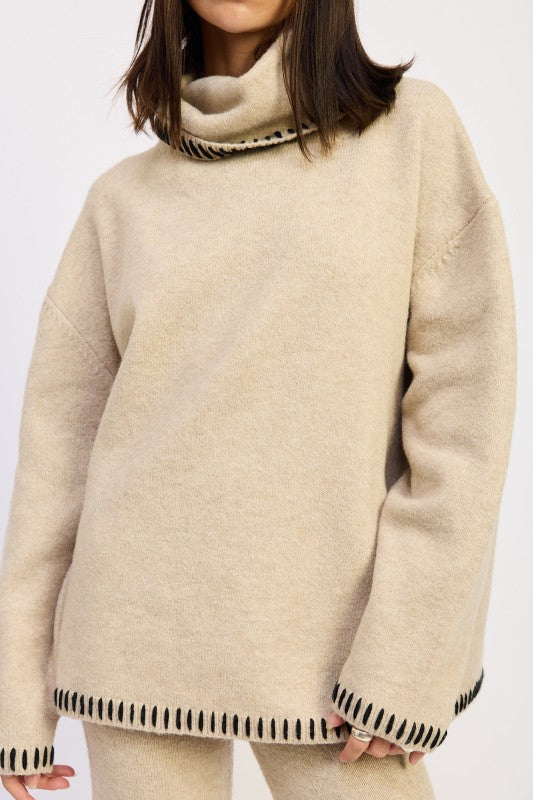 an oversized Turtle neck sweater for women