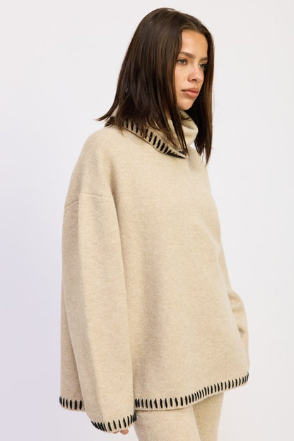 an oversized turtle neck sweater for fashion 