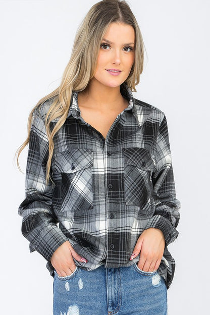 Curved hem adds a flattering, casual touch.