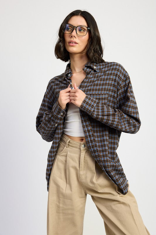 Classic plaid print for timeless style.