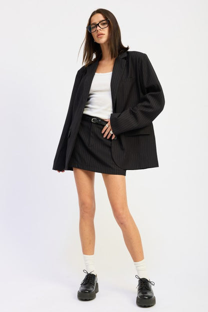 PIN STRIPE OVERSIZED BLAZER