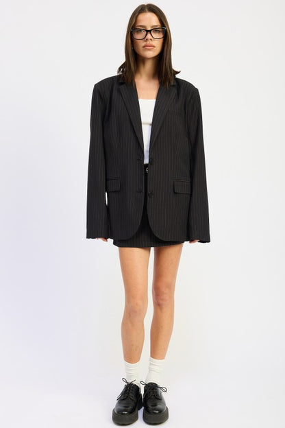 PIN STRIPE OVERSIZED BLAZER