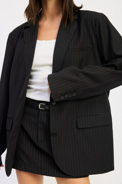 PIN STRIPE OVERSIZED BLAZER