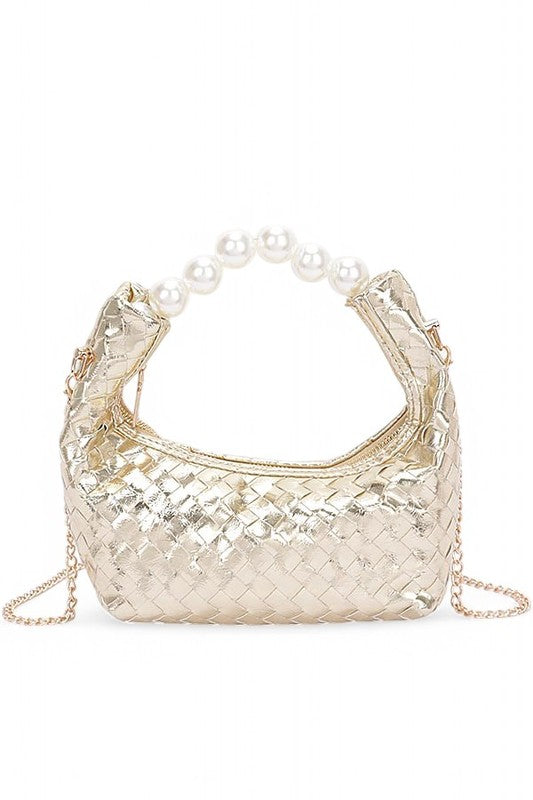 Pearl Handle Metallic Clutch