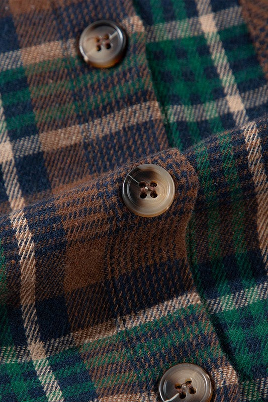 Shirt collar adds a touch of polish to the casual look.