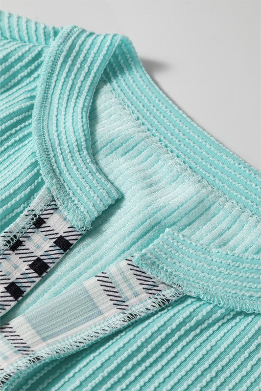 Blend of polyester, viscose, and elastane ensures softness with stretch. 