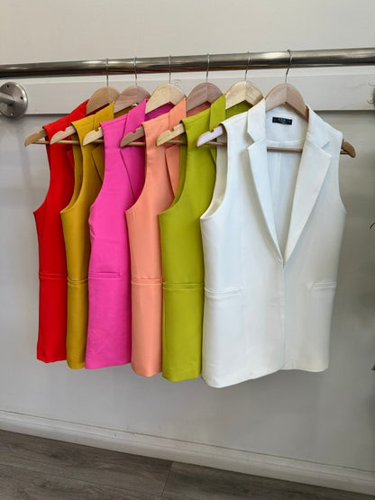 Pleated Shorts & Vest Set