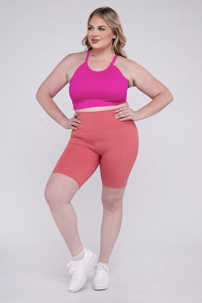 Say hello to your new favorite shorts—designed for curves, crafted for performance. The Plus Athletic High Rise Biker Shorts offer a sleek silhouette, supportive compression, and all-day comfort whether you're crushing a workout or running errands in style.