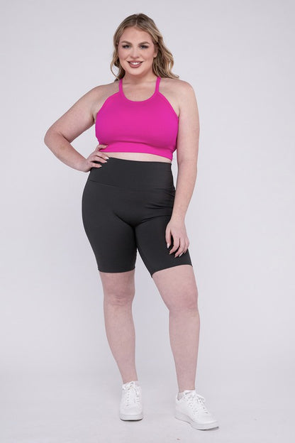 Say hello to your new favorite shorts—designed for curves, crafted for performance. The Plus Athletic High Rise Biker Shorts offer a sleek silhouette, supportive compression, and all-day comfort whether you're crushing a workout or running errands in style.