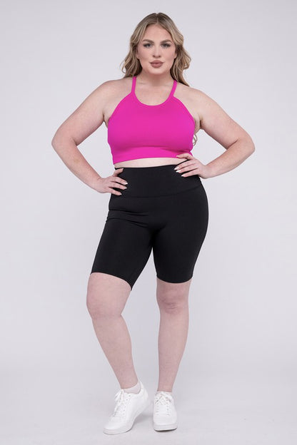 Say hello to your new favorite shorts—designed for curves, crafted for performance. The Plus Athletic High Rise Biker Shorts offer a sleek silhouette, supportive compression, and all-day comfort whether you're crushing a workout or running errands in style.
