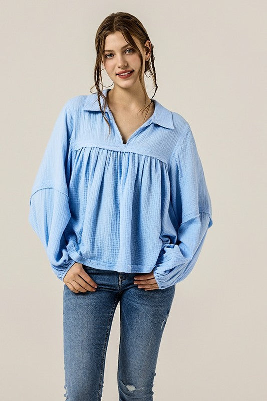 Oversized relaxed fit that doesn’t cling. 