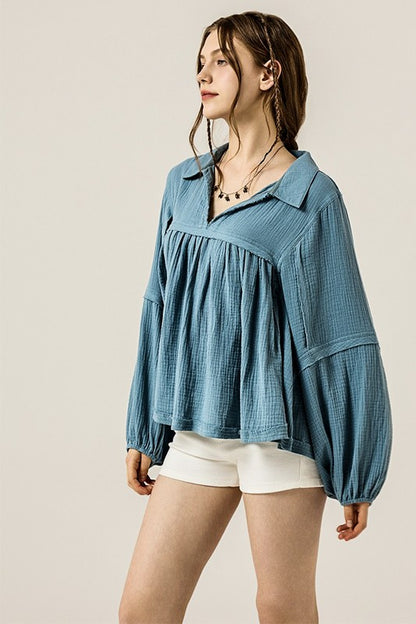 Plus-size babydoll silhouette with flowy, flattering design. 