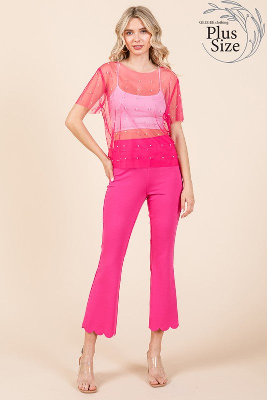 Sheer and non-lined — layering is essential for modesty or styling. 