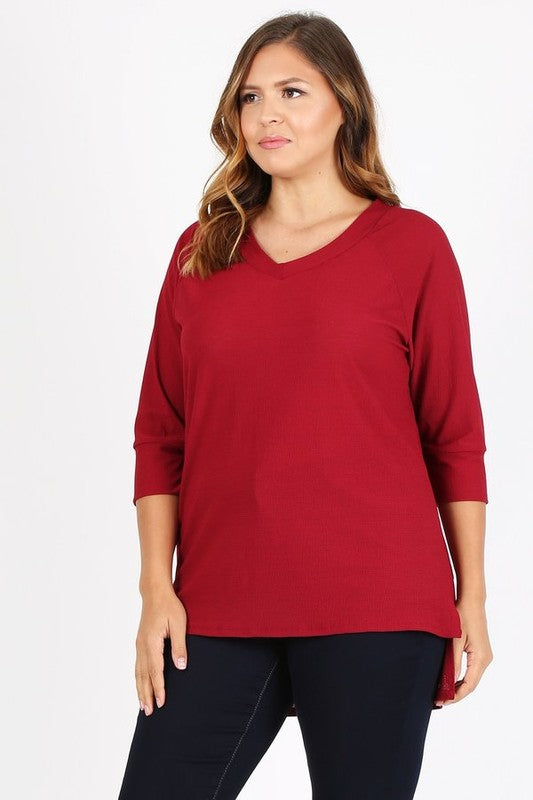 Plus-size relaxed fit designed to flatter curves comfortably.