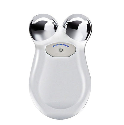 Handheld microcurrent facial toning device with dual metal probes for facial lifting and toning.

