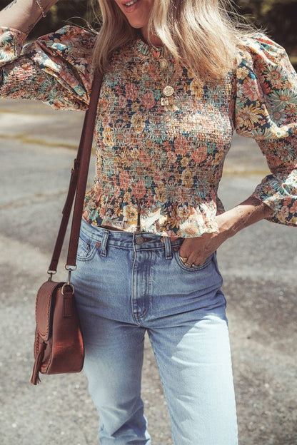 Delicate ruffled trim adds a feminine touch. 