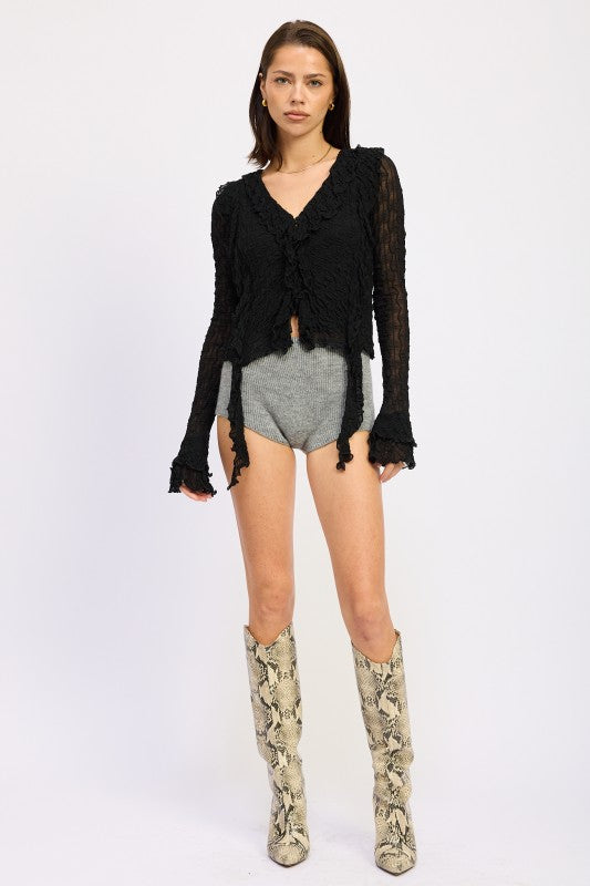 Ruffle design gives it a romantic touch without being over the top. 