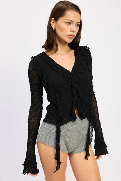 Slight shimmer from fabric blend adds subtle eye-catching detail. 