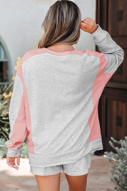 Raw Hem Pullover & Shorts Set