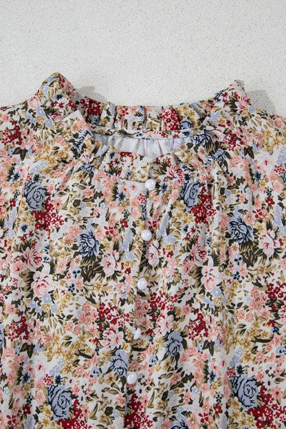 Fabric holds color well — bold red stays rich after washes. (typical for polyester floral prints) 