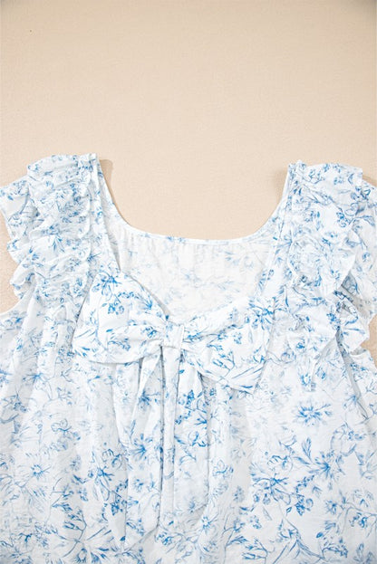 Gentle wash care helps preserve the delicate floral print and ribbon detailing. (care tip)
