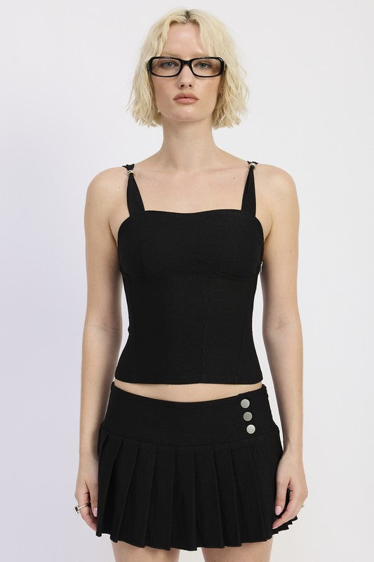 Fabric blend of 70% rayon, 25% nylon, 5% spandex gives stretch + comfort. 