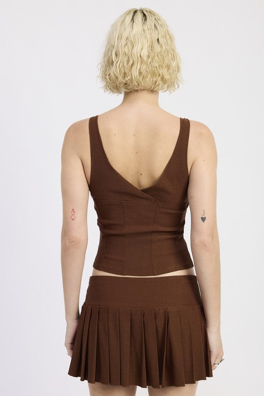 Statement top you can dress up with heels or down with denim.