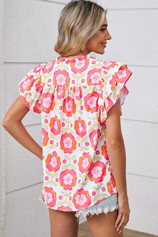 Features a delicate floral boho print for a free-spirited, feminine touch. 