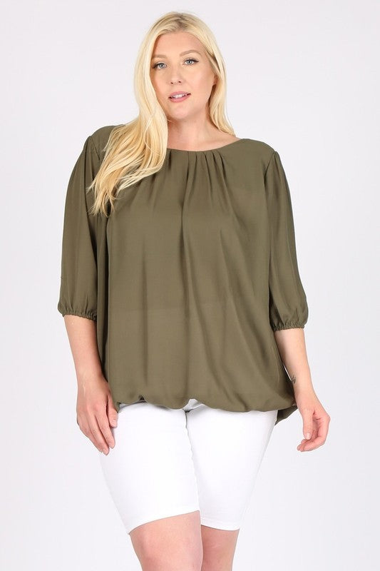 Plus-size relaxed fit designed to flatter without being tight.