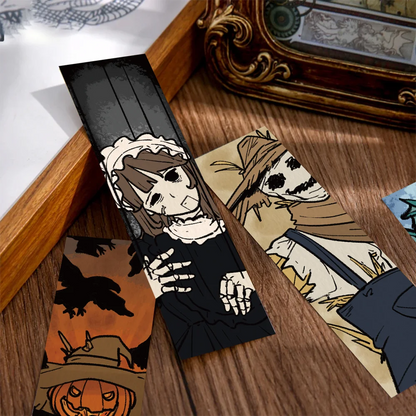 30pcs Halloween bookmarks Reading pages Book marks paper cards pumpkin ghosts funny personality creative gifts for students