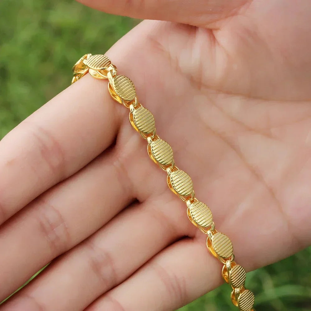 4mm Width Necklace 70CM Muslim Islamic Gold Color Necklace Middle East Arab Turkish Oman Allah Jewelry Never Faded