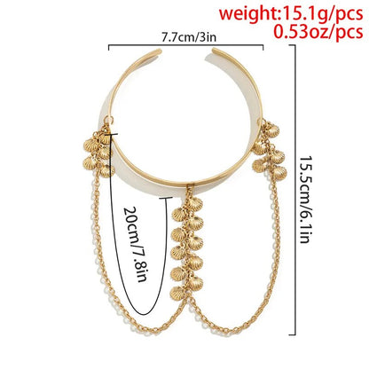 Bohemian Butterfly Tassel Pendants Bracelet Arm Chain Hollow Out Geometric Pattern Retro Arm Cuff Bangle Beach Body Bracelets