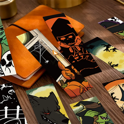 30pcs Halloween bookmarks Reading pages Book marks paper cards pumpkin ghosts funny personality creative gifts for students