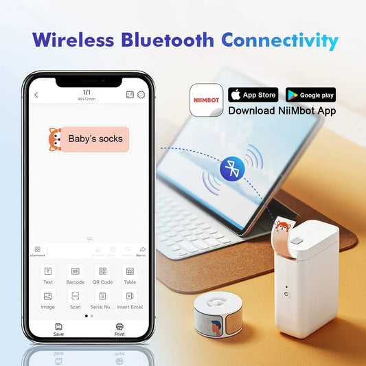 2025 D101 Portable Label Maker Wireless Label Printer Tape for Phone Tablet Easy to Use Office Home Organization D11 Plus