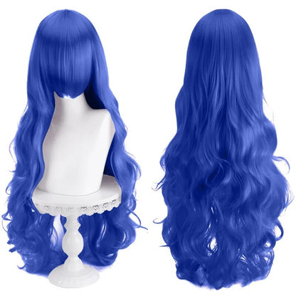 Genshin Impact Ice Blue Wig for Ayato Kamisato Cosplay Wig for Anime Long Fluffy Spiky Heat Resistant Wig for Halloween Party