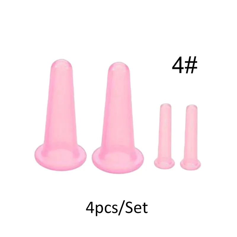 1/4Pcs Silicone Body Cupping Cups For Face Neck Back Eyes Massage Vacuum Cans Anti-cellulite Massager Suction Cup Treatments