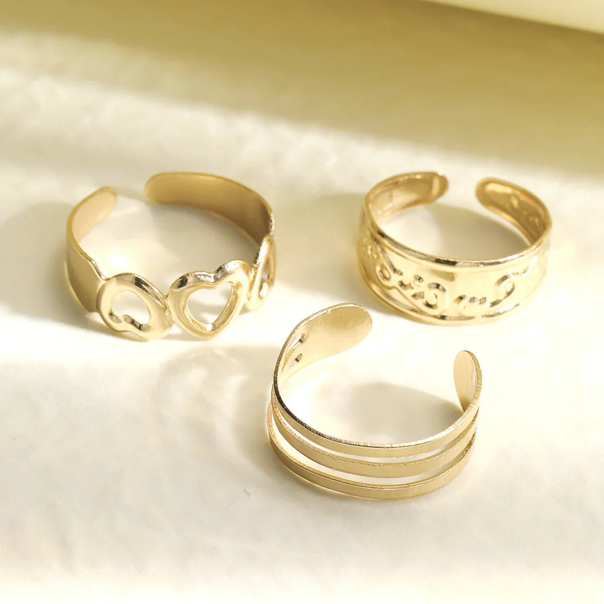 13 PCS Fashion Open Toe Rings Set for Women Adjustable Simple Minimal Hollow Heart Summer Beach Smooth Feet Ring Jewelry on Foot