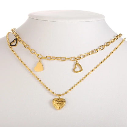 Punk Cuban Chain Heart Necklace For Women Hip Pop Stainless Steel Choker Fashion Wedding Party Jewelry Gift
