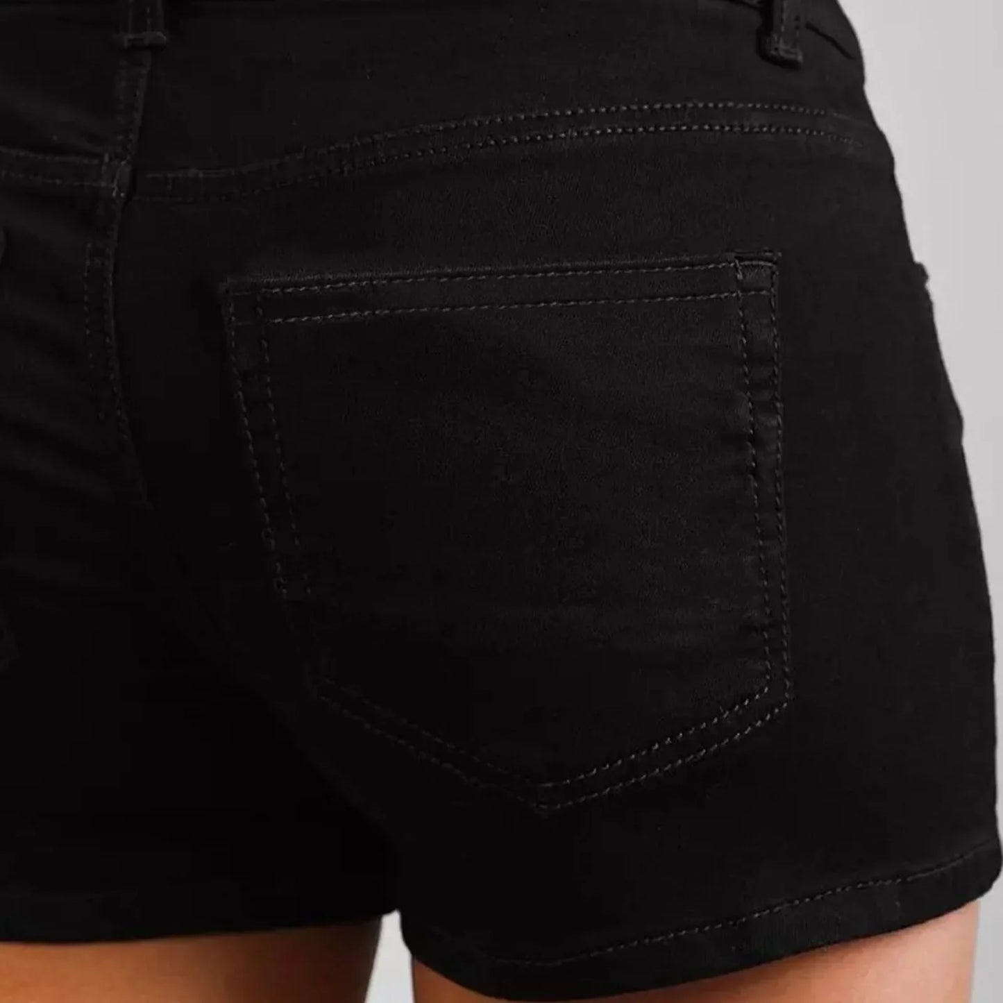 Womens Casual Fashion Slim Pockets Shorts Wrap Buttocks Solid Black Jeans Shorts Women'S Y2k Summer High Waist Casual Shorts
