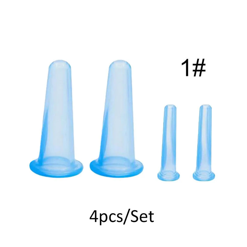 1/4Pcs Silicone Body Cupping Cups For Face Neck Back Eyes Massage Vacuum Cans Anti-cellulite Massager Suction Cup Treatments