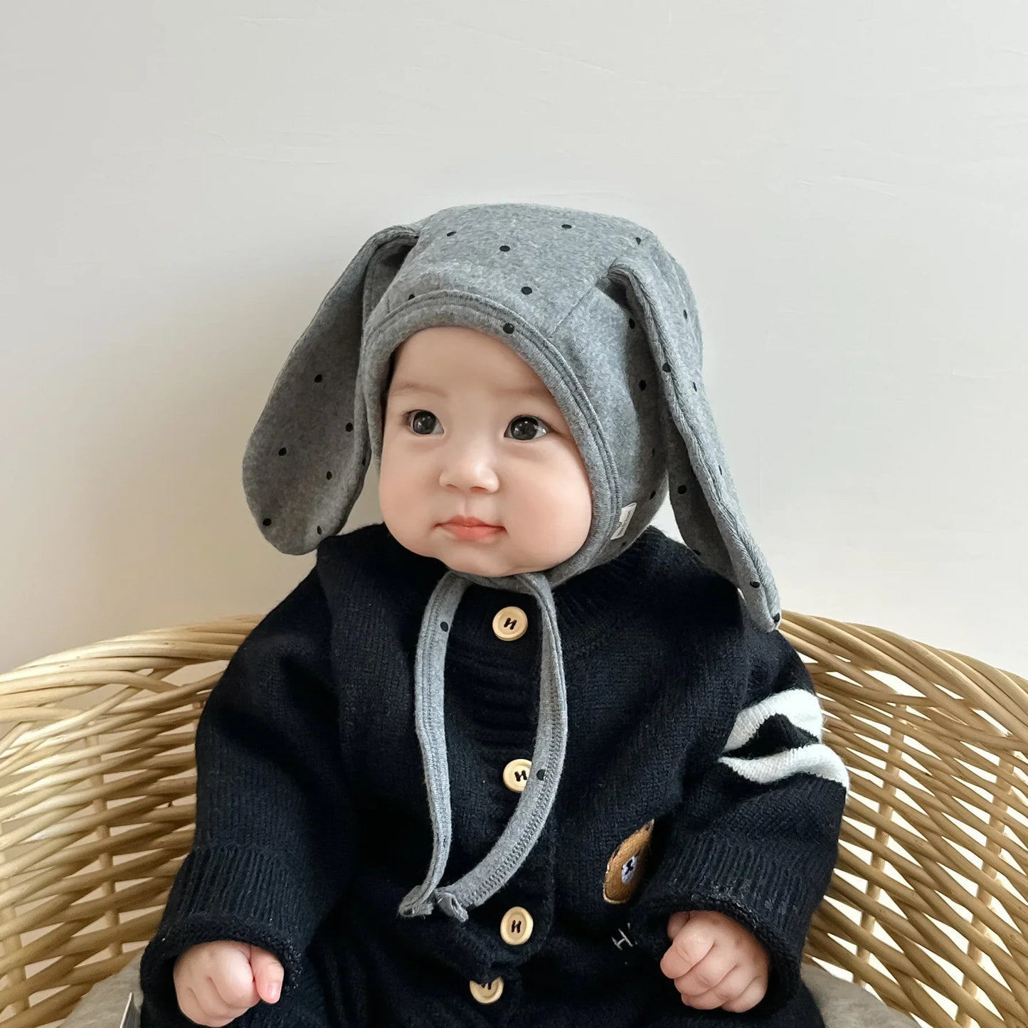 1 Piece Cute Cartoon Fashion Newborn Beanie Sweet Bear Bunny Ear Infant Baby Photography Props Hat Soft Cotton Toddler Hat