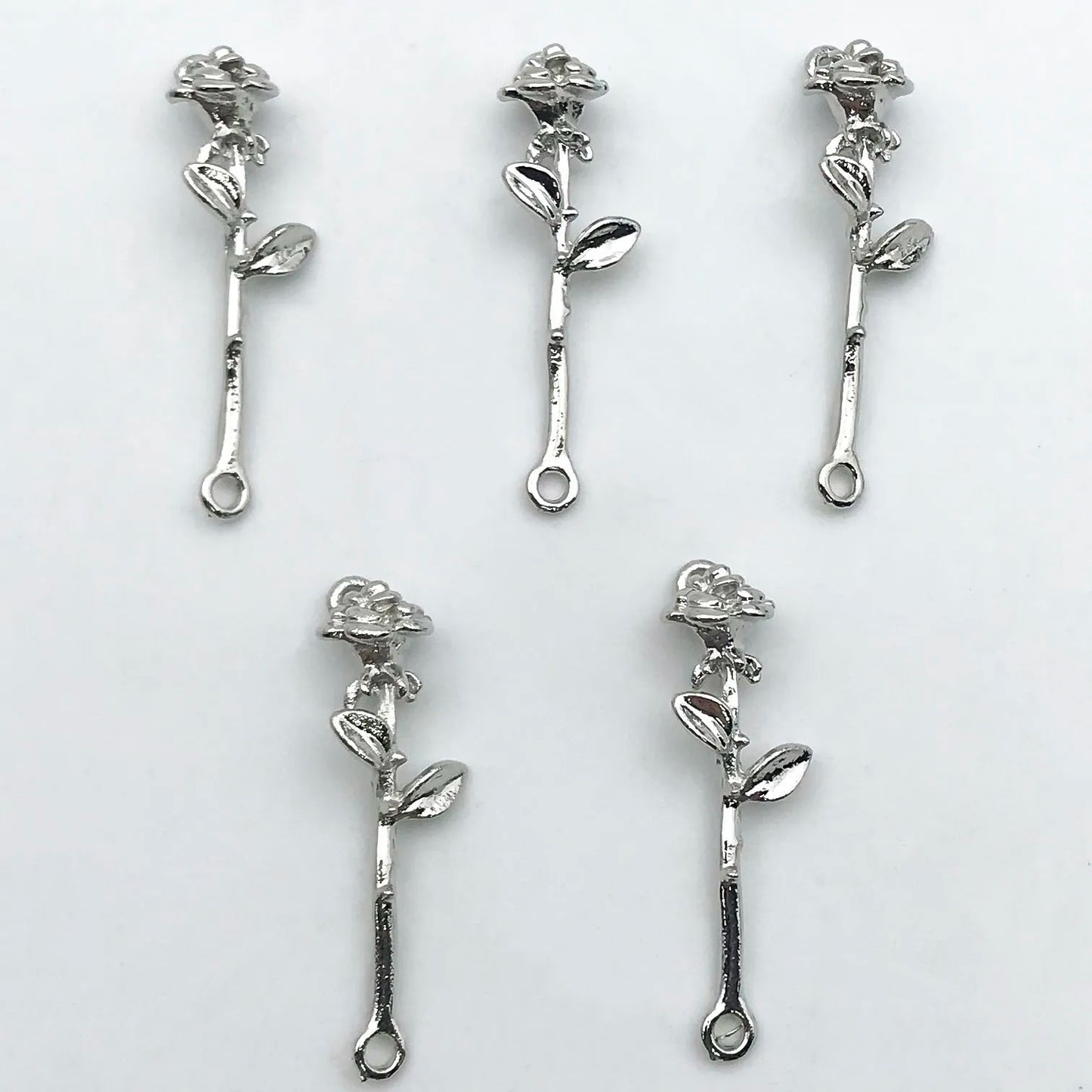 5Pcs Metal Alloy Charms Black Series Sweet and Cool Style Butterfly Cross Flower Shape Pendants Decorations For Jewelry Making