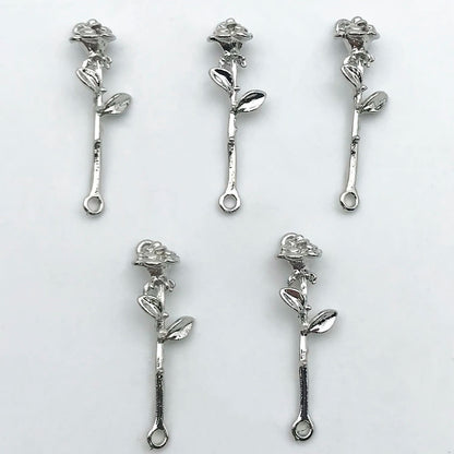 5Pcs Metal Alloy Charms Black Series Sweet and Cool Style Butterfly Cross Flower Shape Pendants Decorations For Jewelry Making