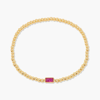 Minimalist style twelve month birthstone women's bracelet, stainless steel, electroplated 18K gold color protection
