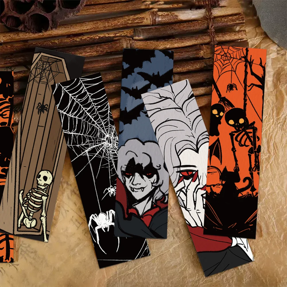 30pcs Halloween bookmarks Reading pages Book marks paper cards pumpkin ghosts funny personality creative gifts for students