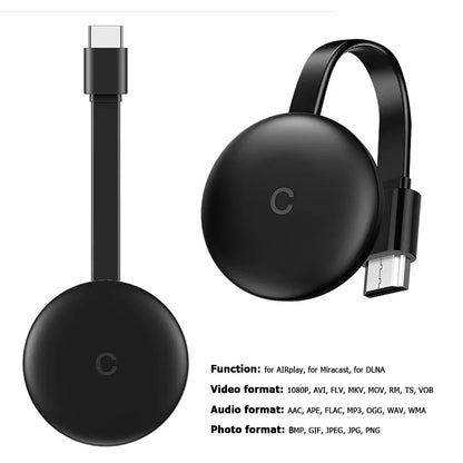 2.4GHz 5GHz WiFi 4K HDMI-compatible Wireless Display Dongle Adapter for Phone Tablet Display Dongle Video Adapter Airplay