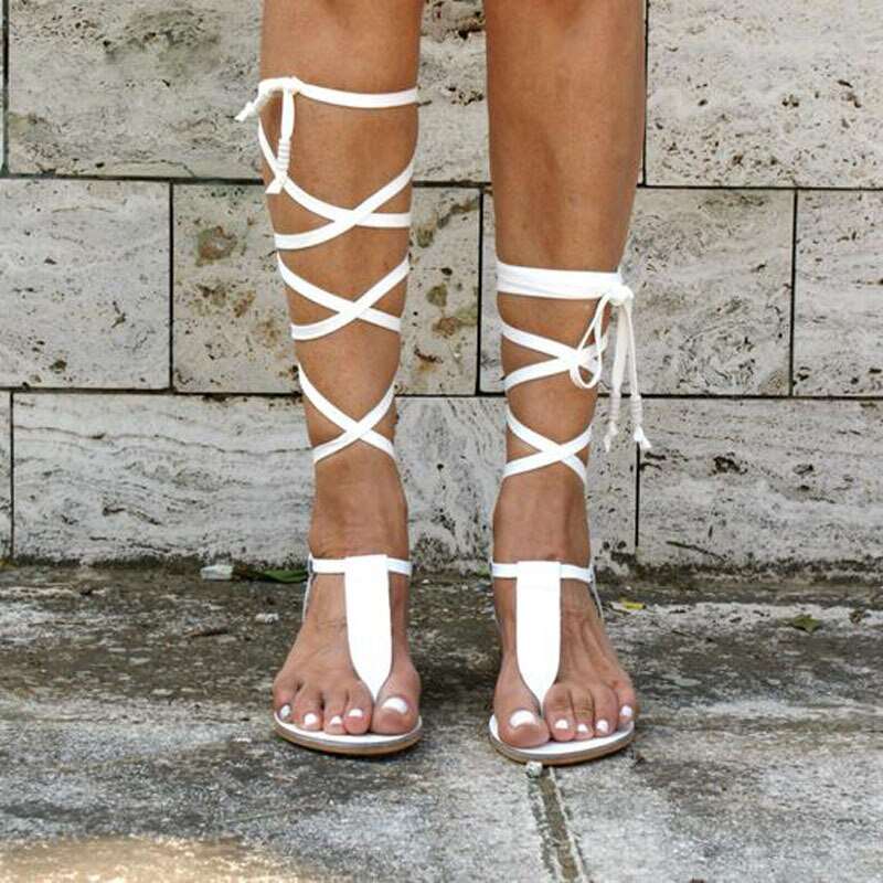 Summer New Sandals Beach Flat Cross Tie Sexy Clip Toe Fashion Gladiator High Heels Casual Strap Free Shipping Roman Sandals